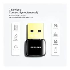 Bluetooth-адаптер Essager Starlord USB Bluetooth 5.0 Adapter Black Фото 3