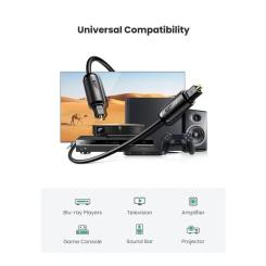 Кабель мультимедийный Ugreen Optical Toslink 2.0m AV122 black Фото 1