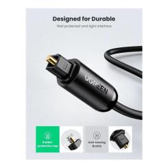 Кабель мультимедийный Ugreen Optical Toslink 2.0m AV122 black Фото 4