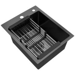 Мойка кухонная Kroner PVD Schwarze-4050HM Фото 3