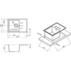 Мойка кухонная Kroner KompositGRA-6243 Фото 6