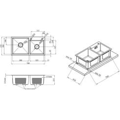 Мойка кухонная Kroner Geburstet-7843ZHM Фото 9