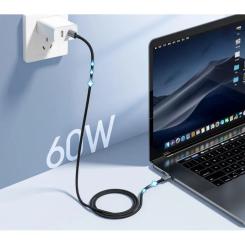Дата кабель Choetech USB-C to USB-C 2.0m PD60W black Фото 1