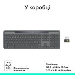 Клавиатура Logitech Slim Solar+ for Business Wireless/Bluetooth Graphi Фото 9