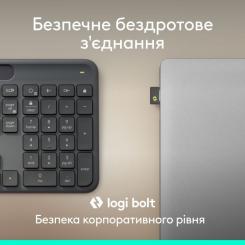 Клавиатура Logitech Slim Solar+ for Business Wireless/Bluetooth Graphi Фото 4