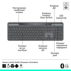 Клавиатура Logitech Slim Solar+ for Business Wireless/Bluetooth Graphi Фото 5