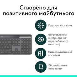 Клавиатура Logitech Slim Solar+ for Business Wireless/Bluetooth Graphi Фото 8