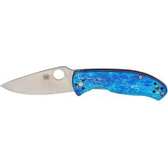 Нож Spyderco Tenacious D2 Titanium Blue Фото