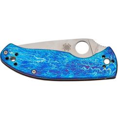 Нож Spyderco Tenacious D2 Titanium Blue Фото 2