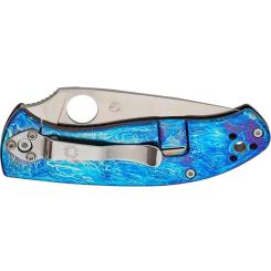 Нож Spyderco Tenacious D2 Titanium Blue Фото 3