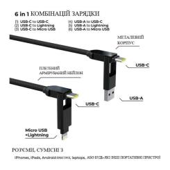 Дата кабель Rolling Square 6in1 inCharge XL 0.3m black Фото 2