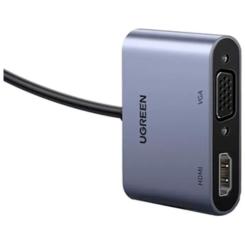 Переходник Ugreen USB 3.0 to HDMI + VGA CM449 gray Фото 1