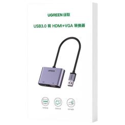 Переходник Ugreen USB 3.0 to HDMI + VGA CM449 gray Фото 3