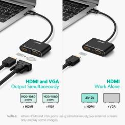 Переходник Ugreen USB 3.0 to HDMI + VGA CM449 gray Фото 4