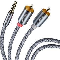 Кабель мультимедийный Essager 3.5mm M to 2xRCA M 5.0m Фото 2