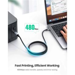 Кабель для принтера Ugreen USB-C 2.0 to BM 1.0m black Фото 2