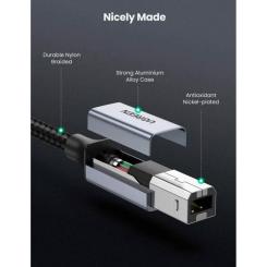 Кабель для принтера Ugreen USB-C 2.0 to BM 1.0m black Фото 6