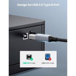 Кабель для принтера Ugreen USB-C 2.0 to BM 1.0m black Фото 7
