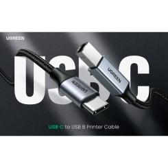 Кабель для принтера Ugreen USB-C 2.0 to BM 1.0m black Фото 8