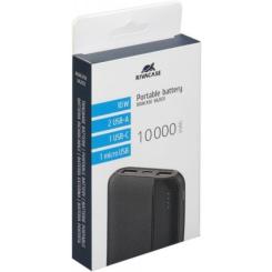 Батарея универсальная RivaCase 10000mA, 10W, black Фото 9