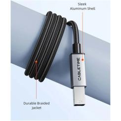 Кабель для принтера Cabletime USB-C 2.0 to BM 2.0m Фото 1