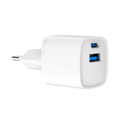 Зарядное устройство Gembird 1xUSB-C PD20W + 1xUSB QC3.0 white Фото 2