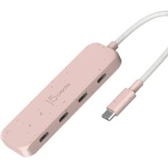 Концентратор J5create USB-C to 4xUSB-C 3.2 10Gbps rose Фото 1