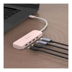 Концентратор J5create USB-C to 4xUSB-C 3.2 10Gbps rose Фото 4