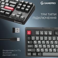 Клавиатура GamePro Asgard Ragnar Wireless/Bluetooth/USB UA Black Фото 4