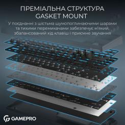 Клавиатура GamePro Asgard Ragnar Wireless/Bluetooth/USB UA Black Фото 8