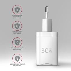 Зарядное устройство AXAGON 1xUSB QC4.0 + 1xUSB-C PD30W PPS white Фото 5