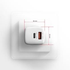Зарядное устройство AXAGON 1xUSB QC4.0 + 1xUSB-C PD30W PPS white Фото 8