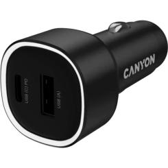 Зарядное устройство Canyon 1xUSB + 1xUSB-C PD48W black Фото 1