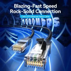 Патч-корд Vention 1.5м, UTP cat 6 RJ-45 black Фото 1