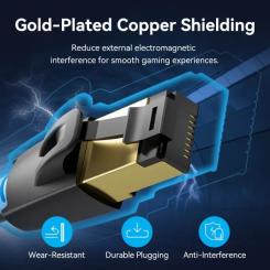 Патч-корд Vention 1м, S/FTP cat 8 RJ-45 black Фото 8