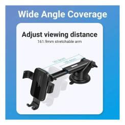 Универсальный автодержатель Vention 4.7-7.2" с присокой, черный Фото 9