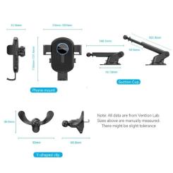 Универсальный автодержатель Vention 4.7-7.2" с присокой, черный Фото 1