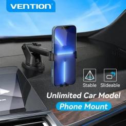 Универсальный автодержатель Vention 4.7-7.2" с присокой, черный Фото 3