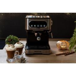 Рожковая кофеварка эспрессо Hisense HESCM15DBK Фото 3