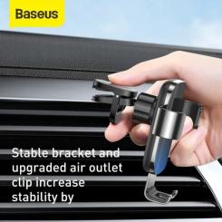 Универсальный автодержатель Baseus Glaze Cravity Car Mount Black Фото 8