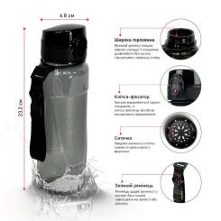 Бутылка для воды Line Art Lens 600 мл сірий Фото 5