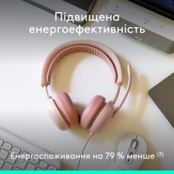 Наушники Logitech Zone Wired 2 USB Rose Фото 7