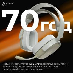 Наушники Ajazz AHM09 MAX 3-Mode Gray/White Фото 9