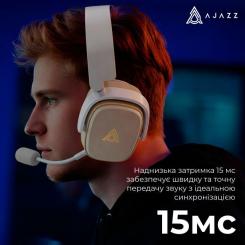 Наушники Ajazz AHM09 MAX 3-Mode Gray/White Фото 10