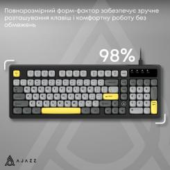 Клавиатура Ajazz AF98 USB UA Black/Grey/Yellow Фото 7