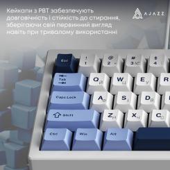 Клавиатура Ajazz AK650 Sea Salt Switch USB UA White/Blue Фото 9