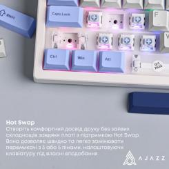 Клавиатура Ajazz AK650 Sea Salt Switch USB UA White/Blue Фото 11