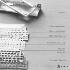 Клавиатура Ajazz AK650 Sea Salt Switch USB UA White/Blue Фото 8