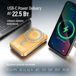 Батарея универсальная ColorWay 10 000 mAh PD/22.5W, 15W MagSafe & Watch Wireless Фото 10