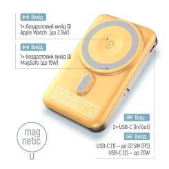 Батарея универсальная ColorWay 10 000 mAh PD/22.5W, 15W MagSafe & Watch Wireless Фото 6